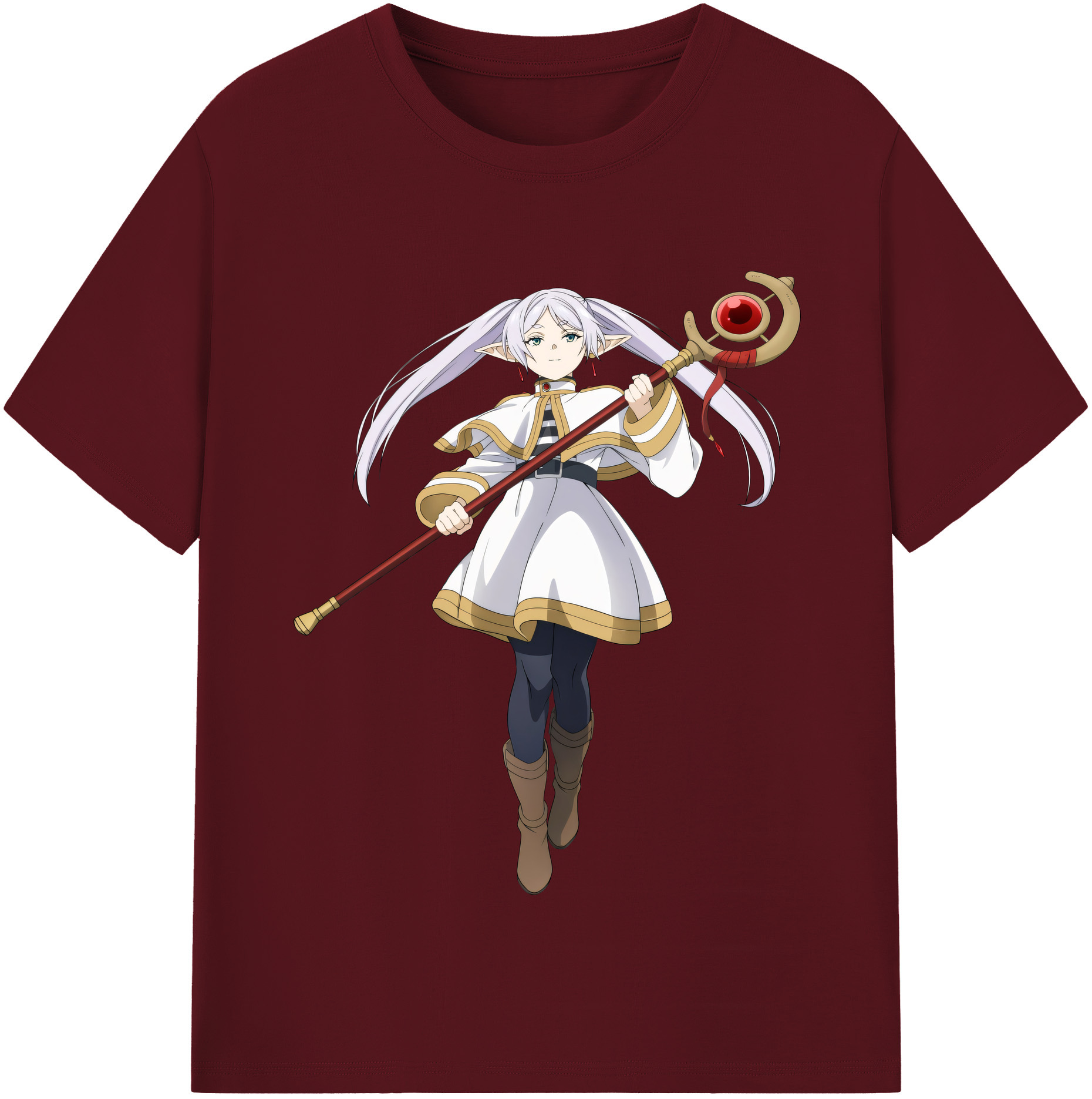 （画像用） 葬送のフリーレン Frieren 綿100％半袖Tシャツ（フロントプリント）